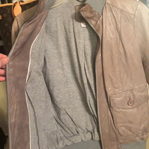 Banana Republic Gray Leather Jacket - Picture 4 of 8